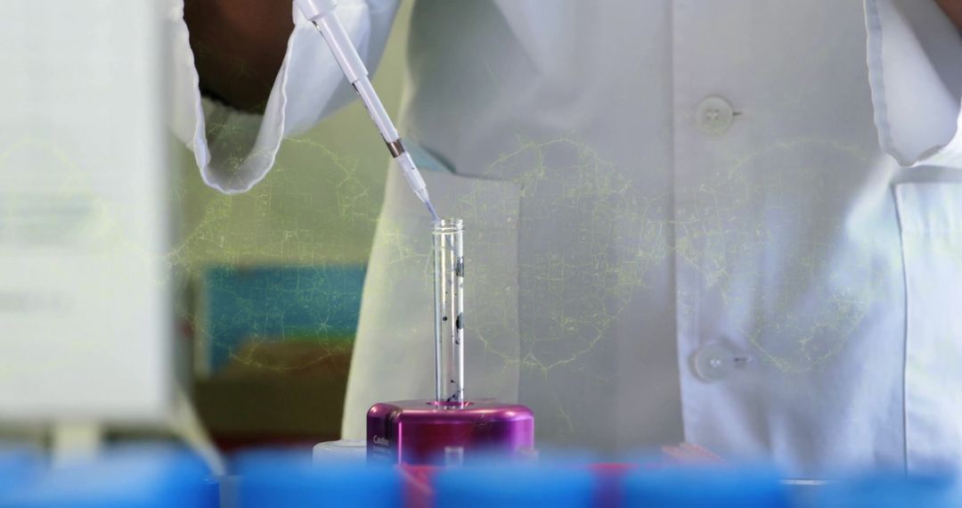 Scientist Pipetting in Modern Laboratory Precision Research