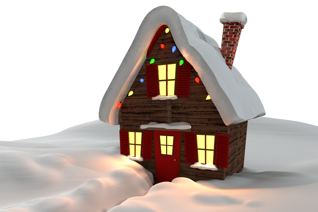 Transparent Cozy Christmas House Covered In Snowlight - Download Free Stock Images Pikwizard.com