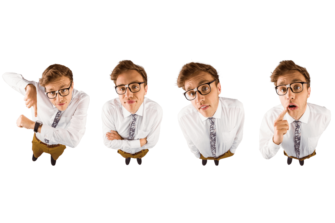 Transparent High Angle Multiexpression Businessman Set