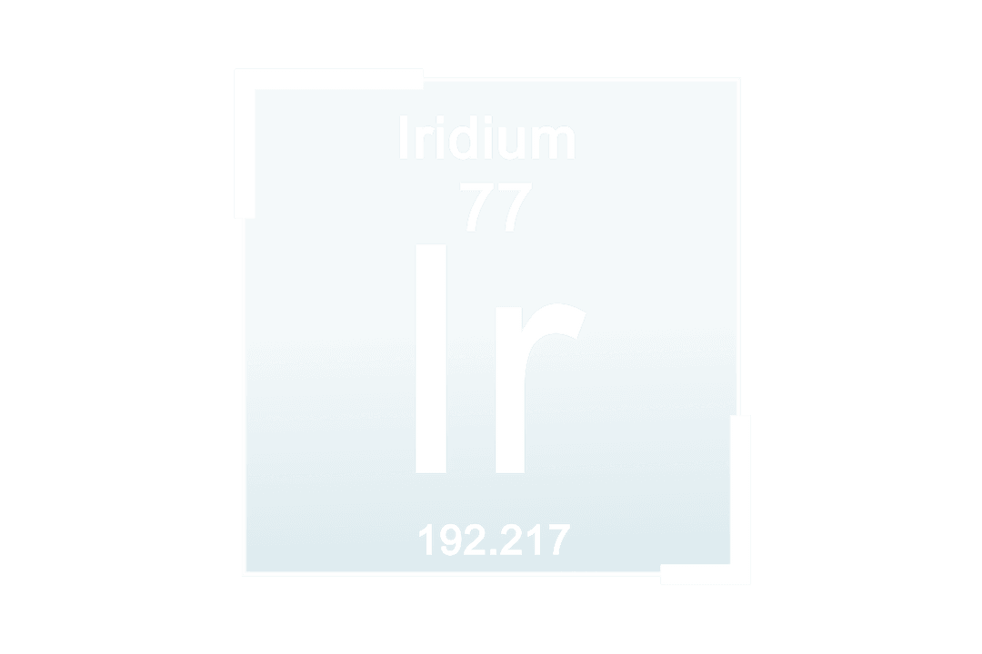 Iridium Element Illustration on Transparent Background