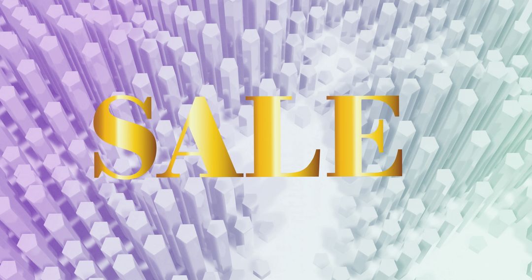 Vibrant Sale Announcement with 3D Hexagonal Blocks Background