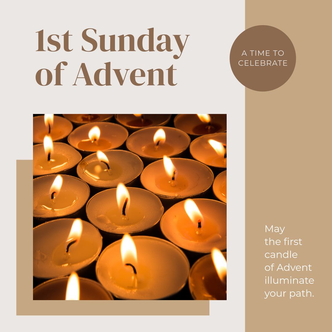 First Sunday of Advent with Candlelight Display - Download Free Stock Templates Pikwizard.com