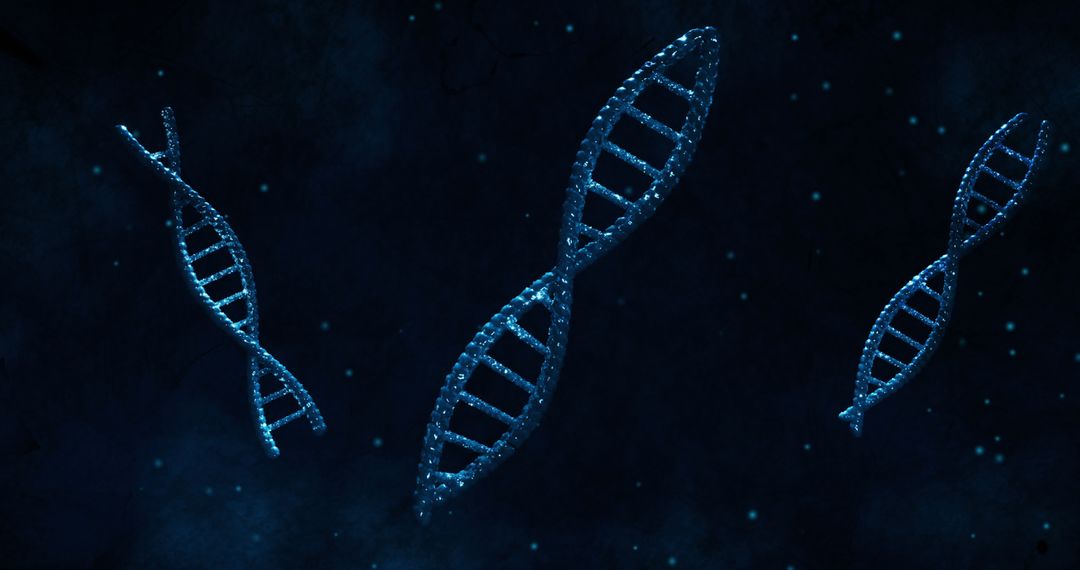 Glowing DNA Strands on Digital Background Illustrating Biotechnology Concepts