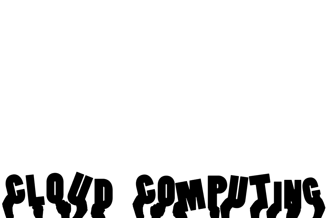 Hands Holding Cloud Computing Text on Transparent Background