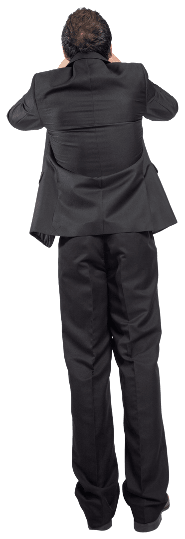 Caucasian Businessman Standing in Professional Attire on Transparent Background