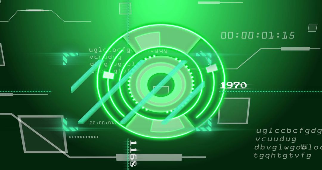 Futuristic Green HUD Interface with Digital Effects