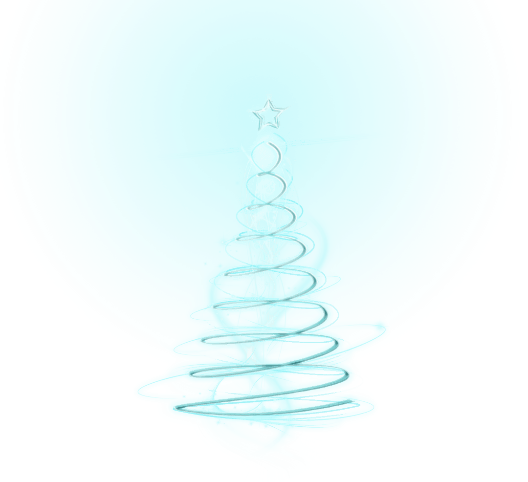 Transparent Spiral Christmas Tree Illustration with Star Top