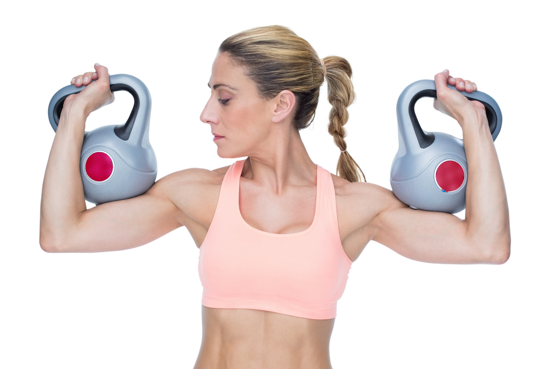 Transparent Focused Woman Exercising with Kettlebells - Download Free Stock Images Pikwizard.com