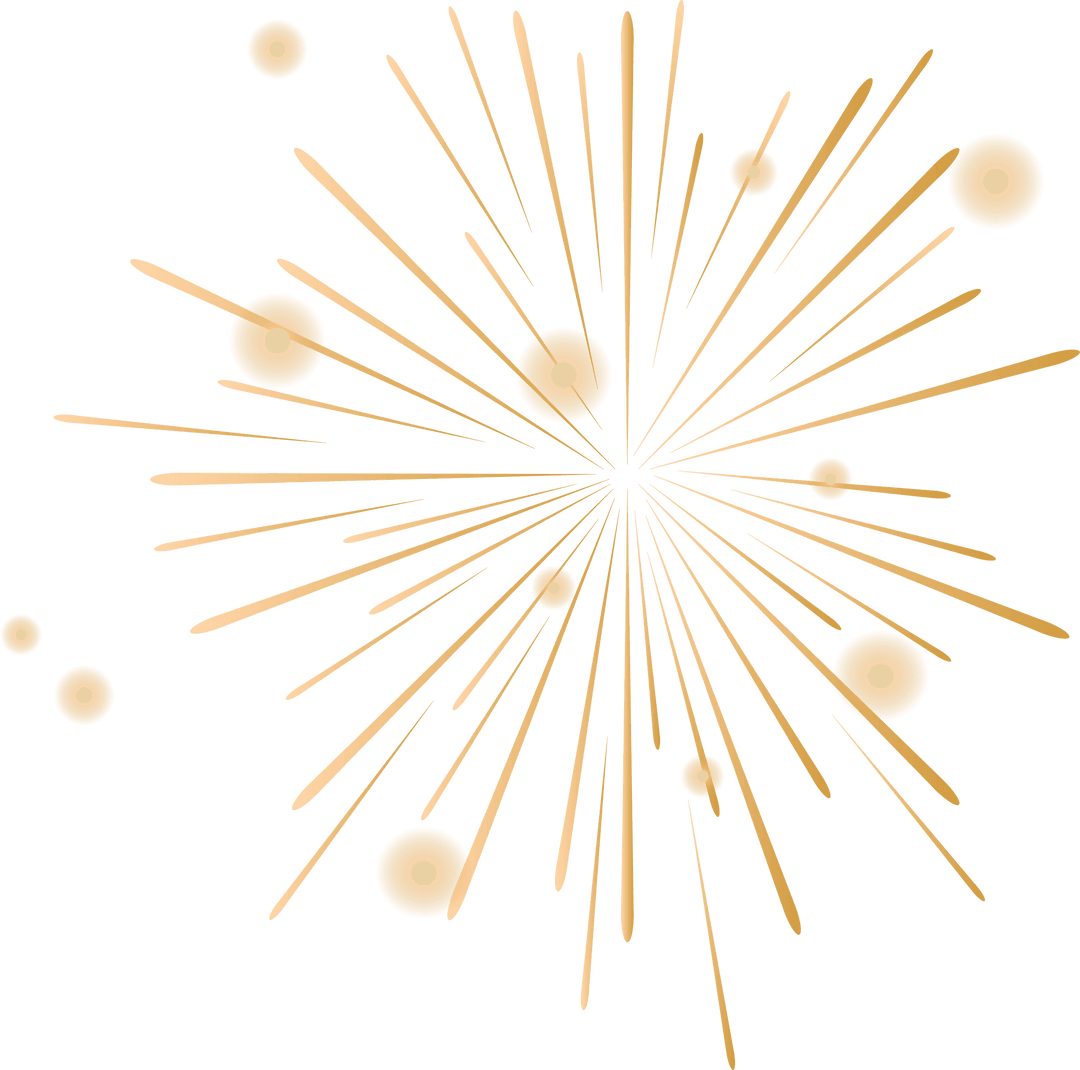 Radiant Golden Starburst with Transparent Background