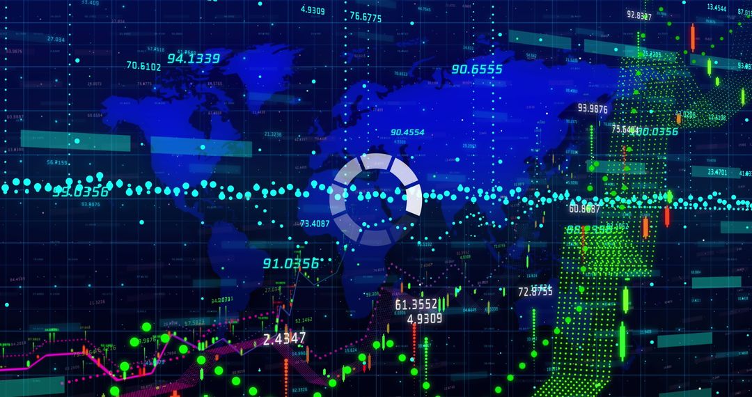 Global Financial Data on Digital Interface Background