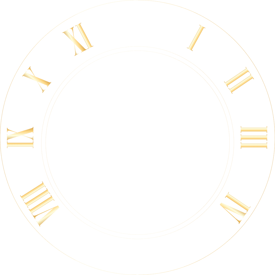 Transparent Double-Ring Gold Clock Frame with Roman Numerals