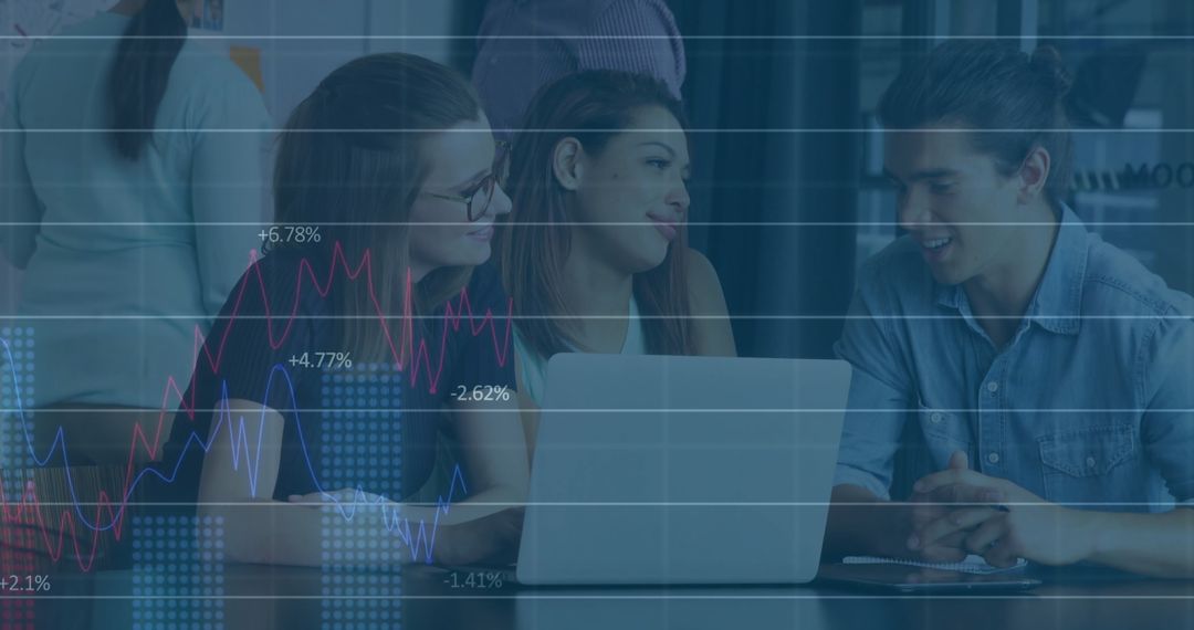 Team Analyzing Financial Data in Modern Office