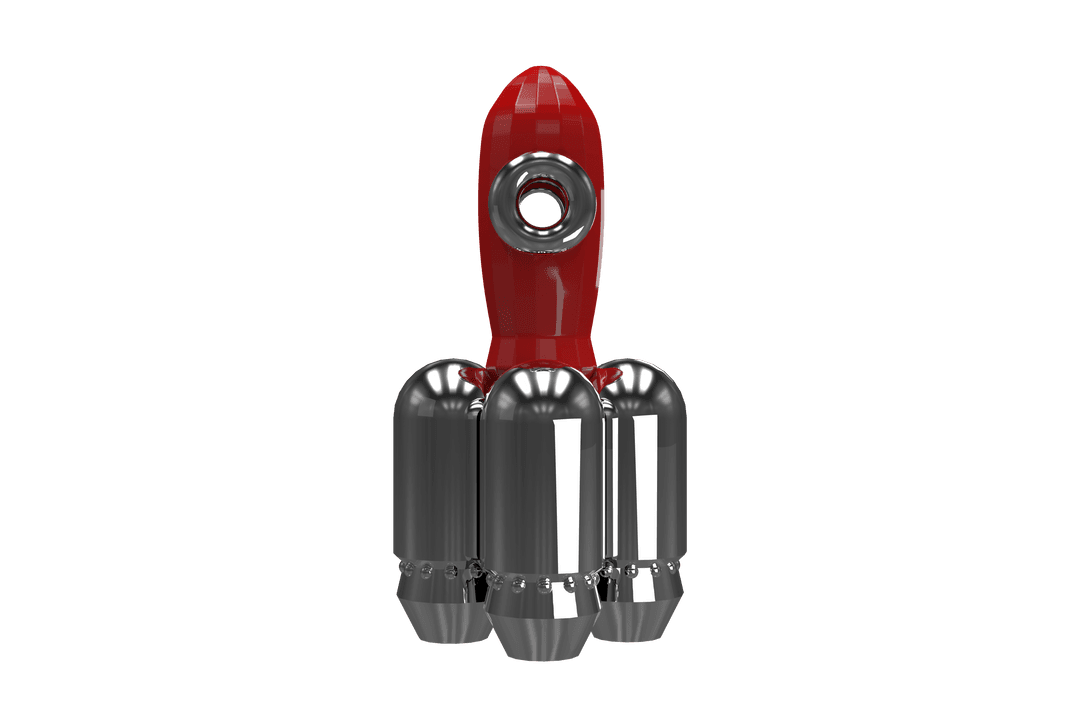 Red and Silver Tool with Transparent Background