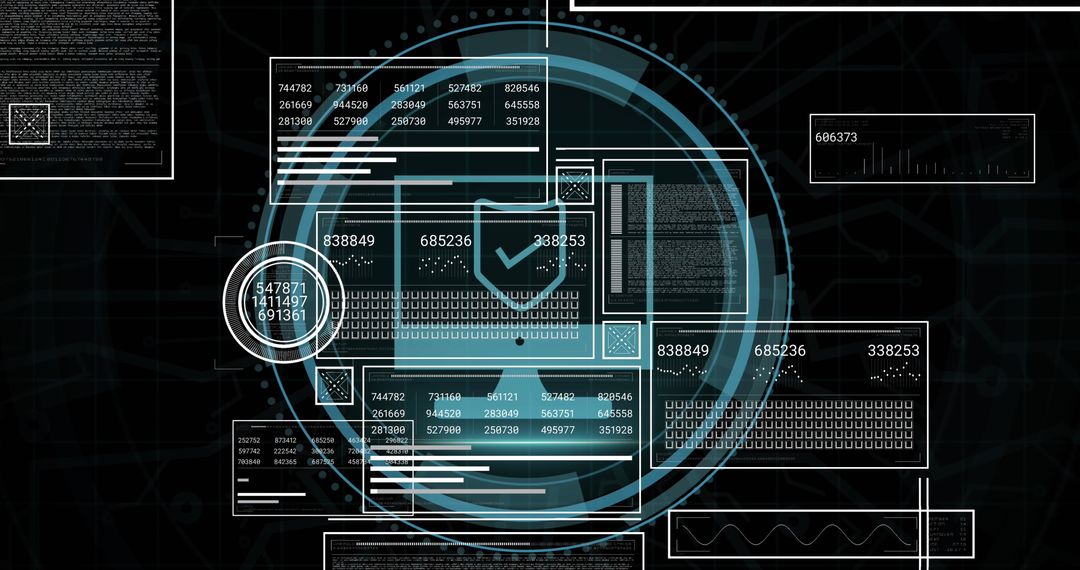 Futuristic Digital Interface with Immersive Data Panels