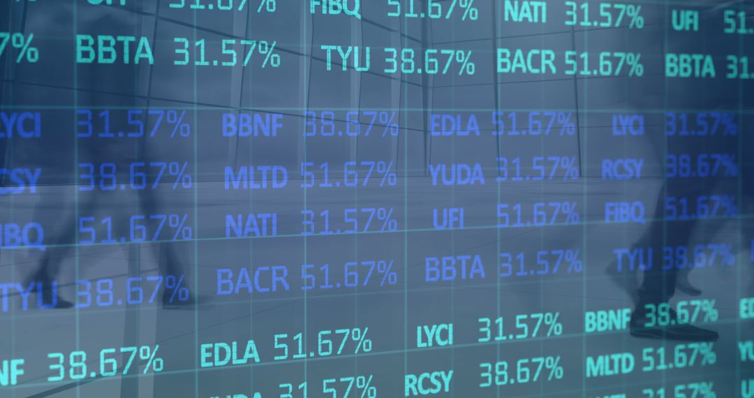 Financial Data Overlay with Business Figures and Digital Display