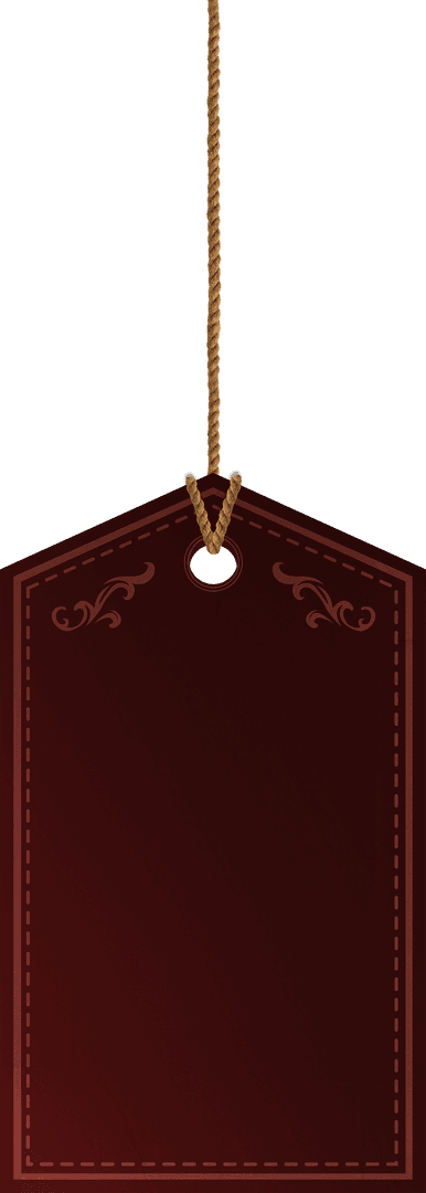 Elegant Brown Transparent Price Tag with Rope