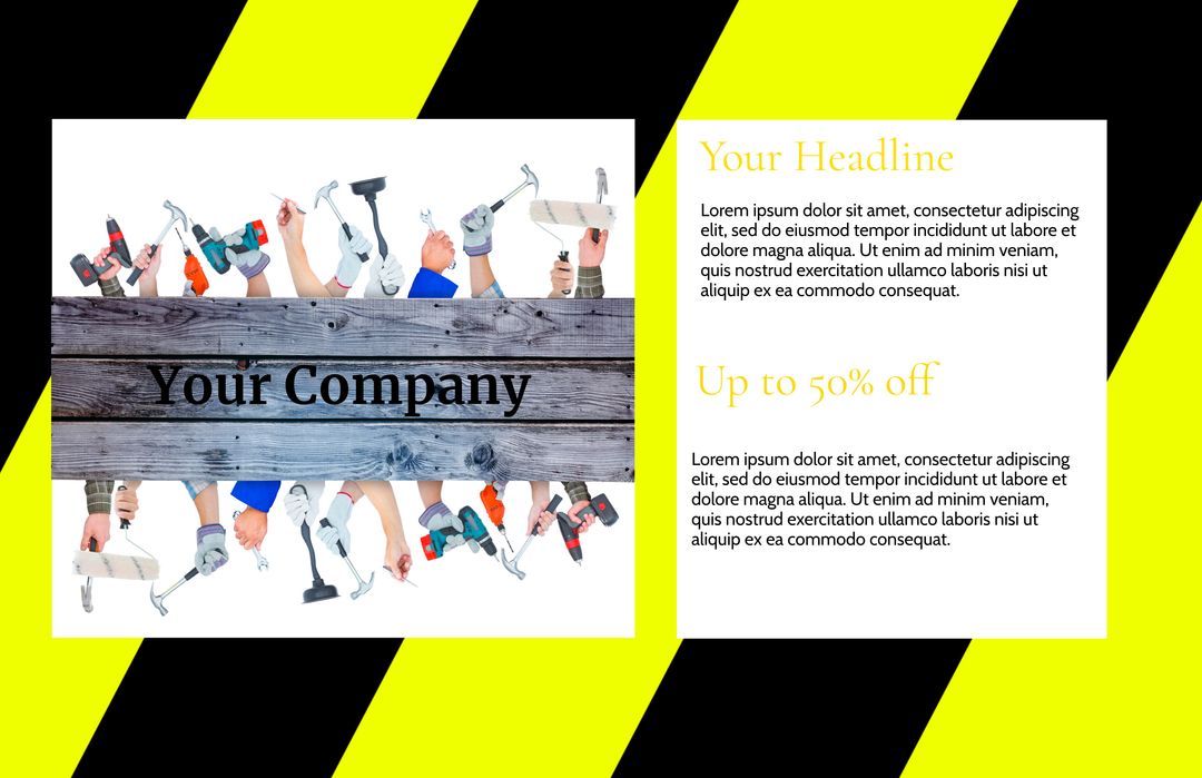 Discount Sale Promotion with Tools and Vivid Design