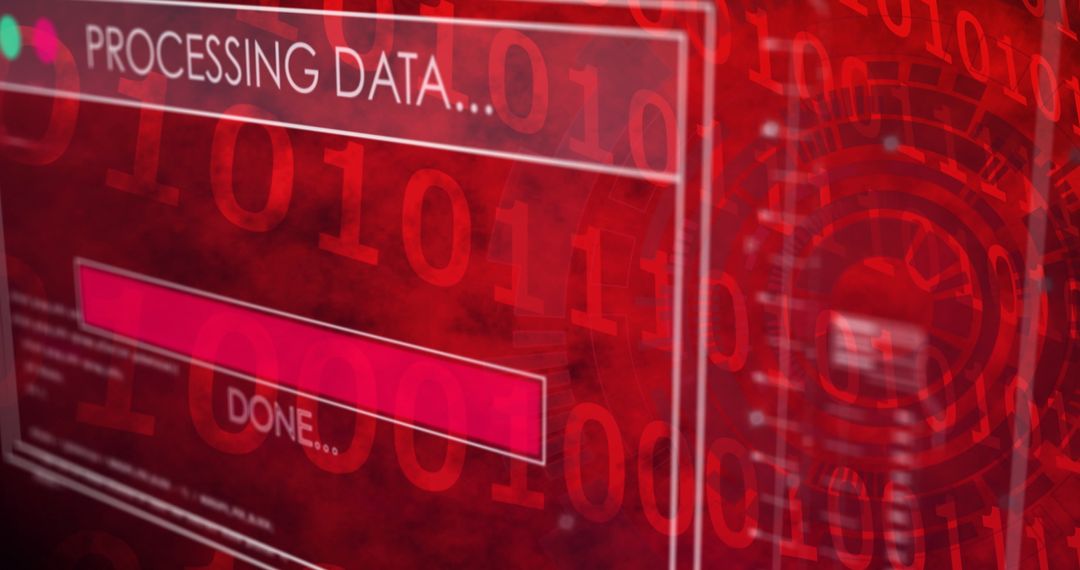 Digital Data Processing on Dynamic Red Background