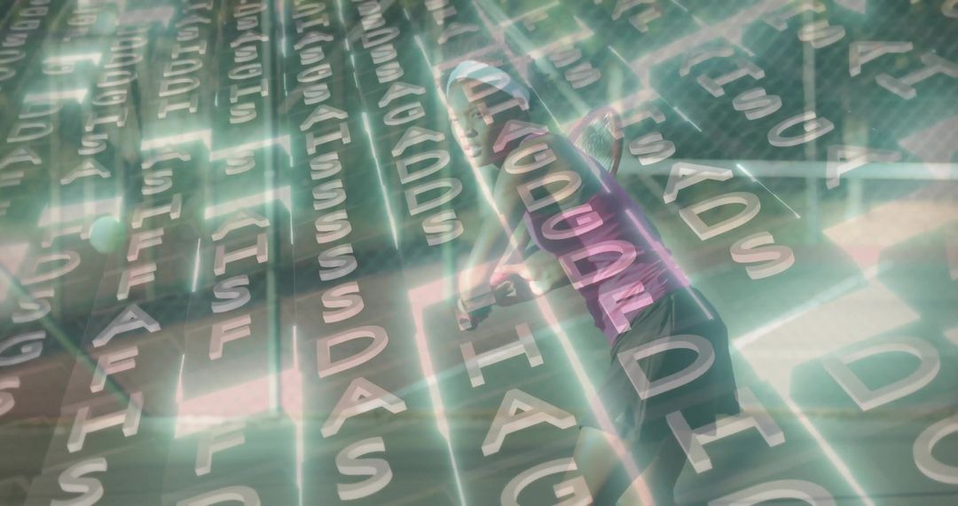 Futuristic Virtual Reality Innovation with Alphanumeric Overlay