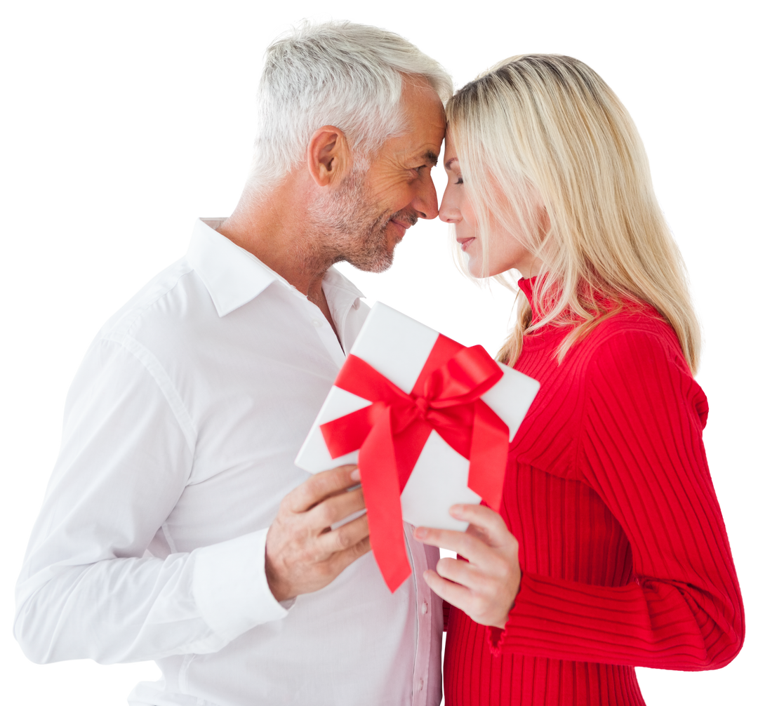 Smiling Mature Couple Holding Gift on Transparent Background - Download Free Stock Images Pikwizard.com