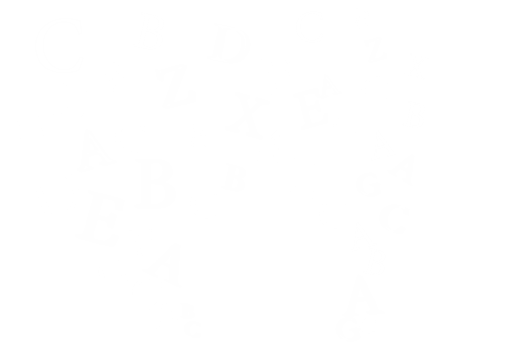 White Letters Collage on Transparent Background Vector Illustration