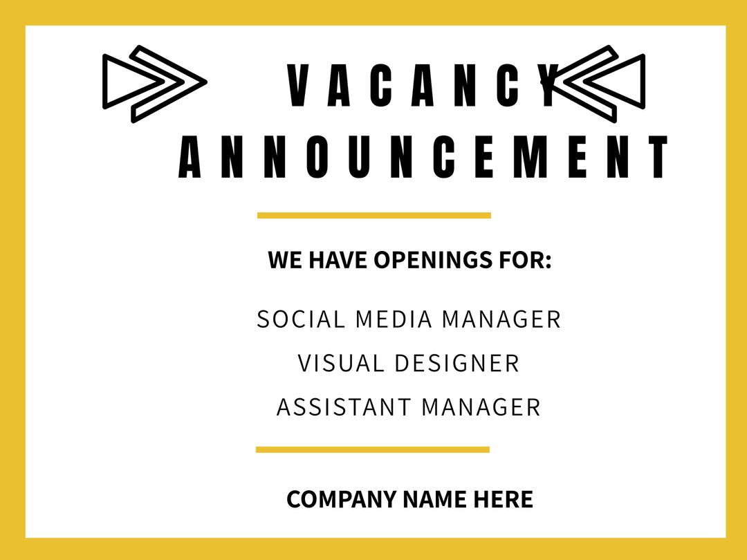 Vacancy Announcement Job Openings for Social Media and Visual Designers - Download Free Stock Templates Pikwizard.com