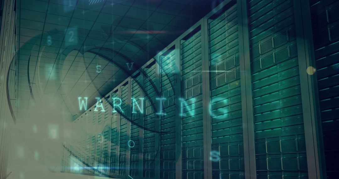 Cybersecurity Alert in Modern Server Room Cloud Environment