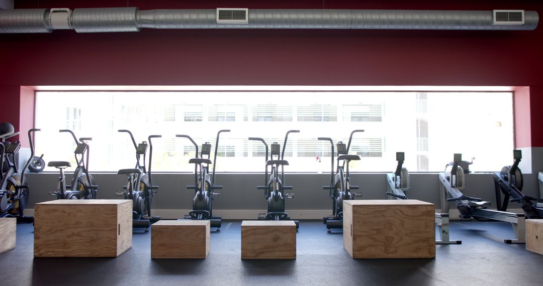 Modern Gym Interior Featuring Cardio Machines