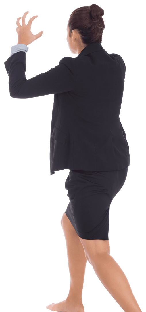 Transparent Background of Businesswoman Gesture from Behind