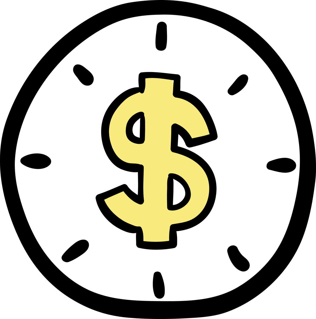 Digital Dollar Symbol on Transparent Circular Background