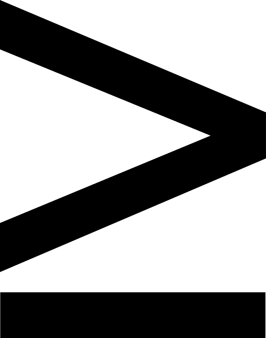 Transparent Black Greater Than or Equal To Math Symbol