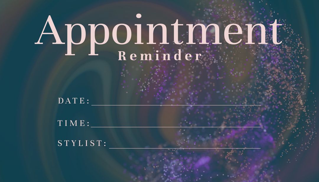 Cosmic-Themed Appointment Reminder Template with Empty Fields - Download Free Stock Templates Pikwizard.com