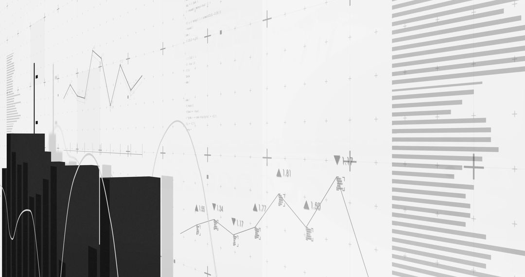 Abstract Digital Financial Analysis on White Background