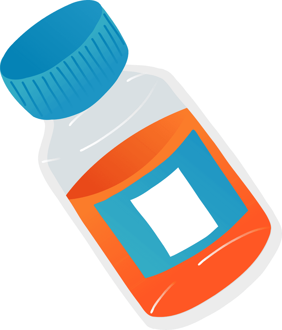 Pill Bottle Illustrating Pharmaceutical Packaging on Transparent Background