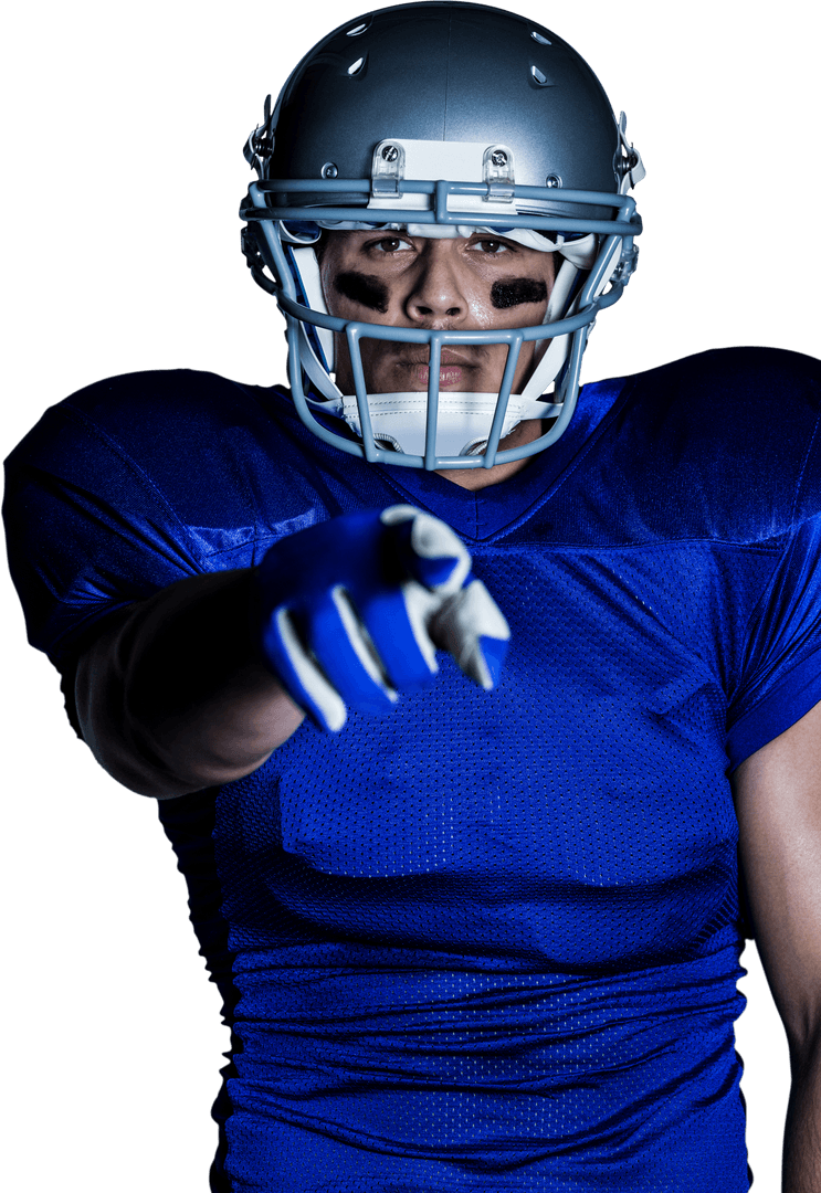 Transparent American Football Player Pointing Forward