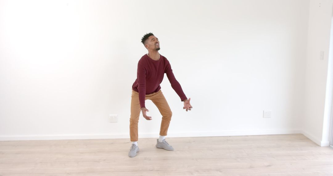 Energetic Dance Expression in Minimalistic Room