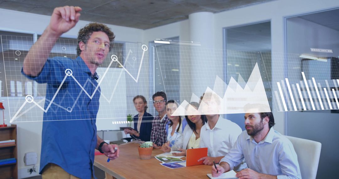 Professional Presentation Featuring Data Visualization in Conference Room