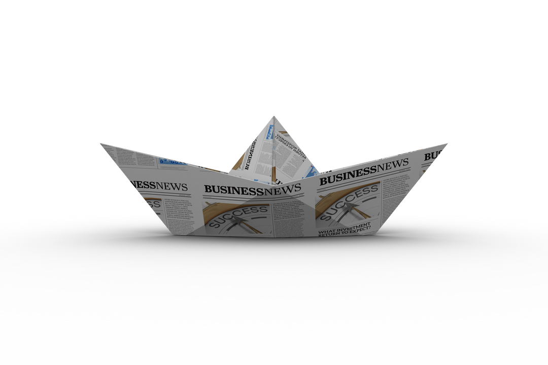 Origami Boat Made with White Newspaper on Transparent Background - Download Free Stock Images Pikwizard.com