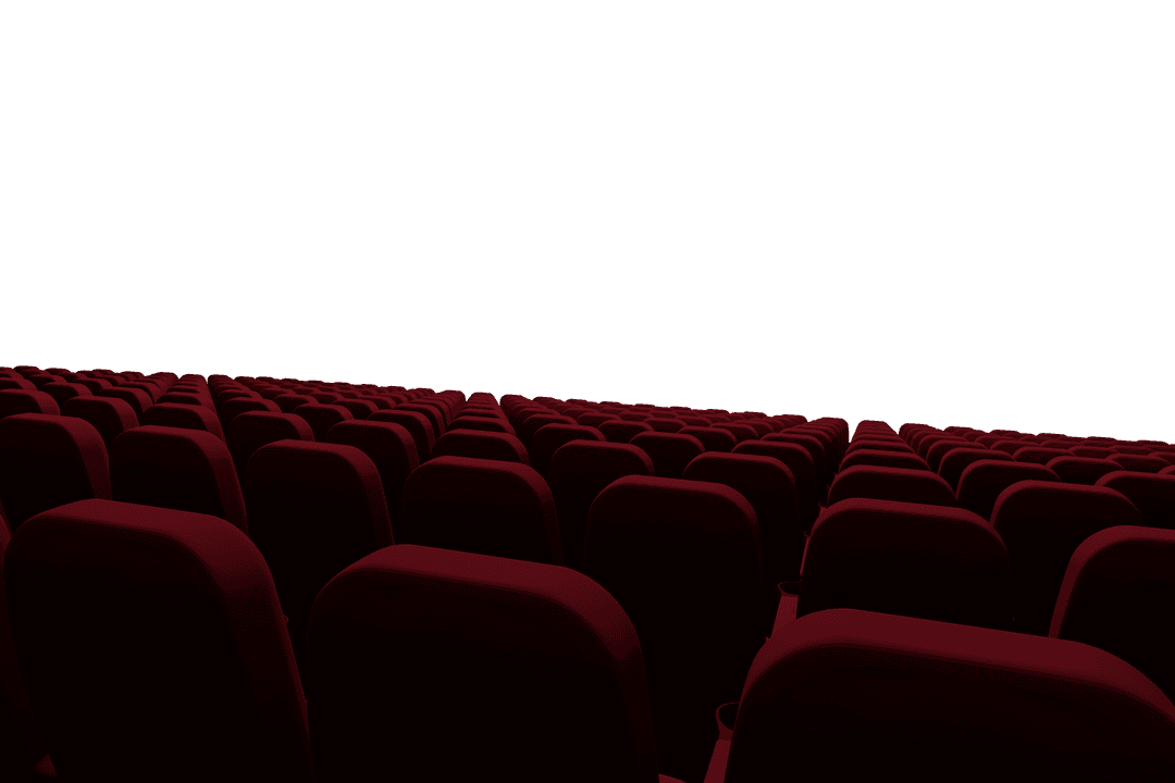 Transparent Movie Theater Seats PNG with Copy Space for Design