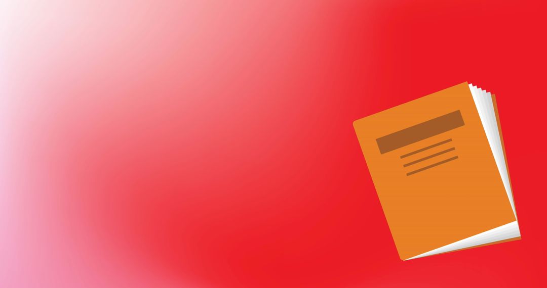 School Book Icon on Red Gradient Background for Educational Themes