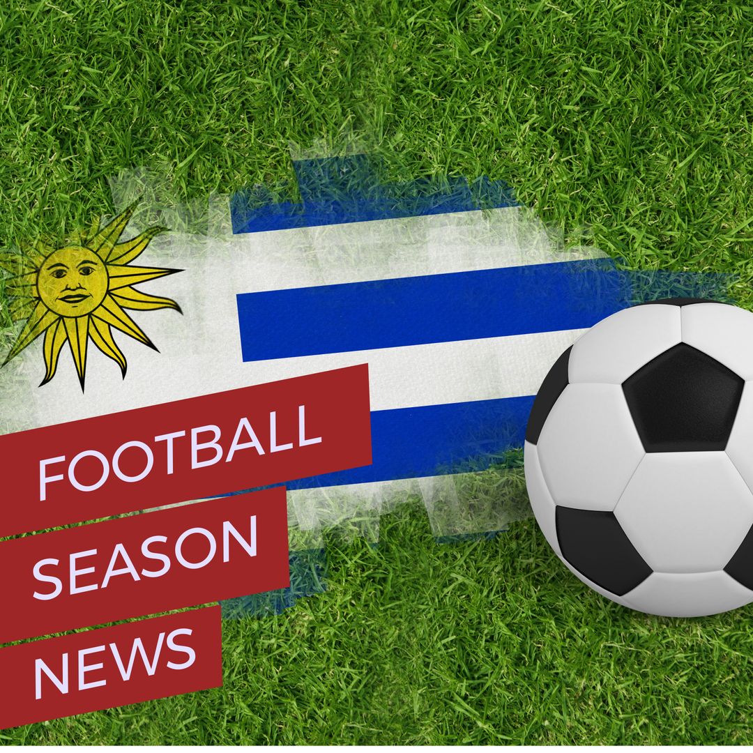 Football News Overlay on Greece Flag Background with Soccer Ball