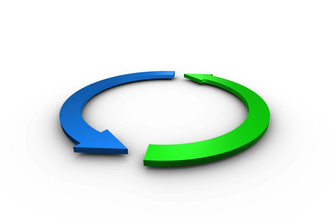 Dual Color Arrows Symbol on Transparent Background