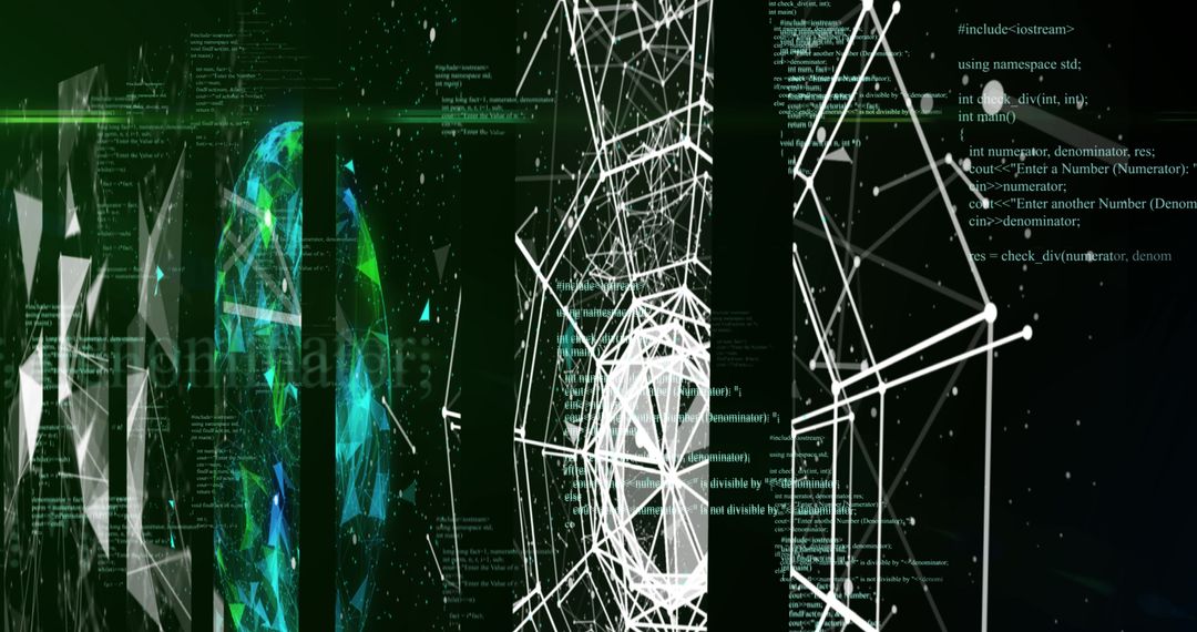 Abstract Digital Code and Wireframe Design