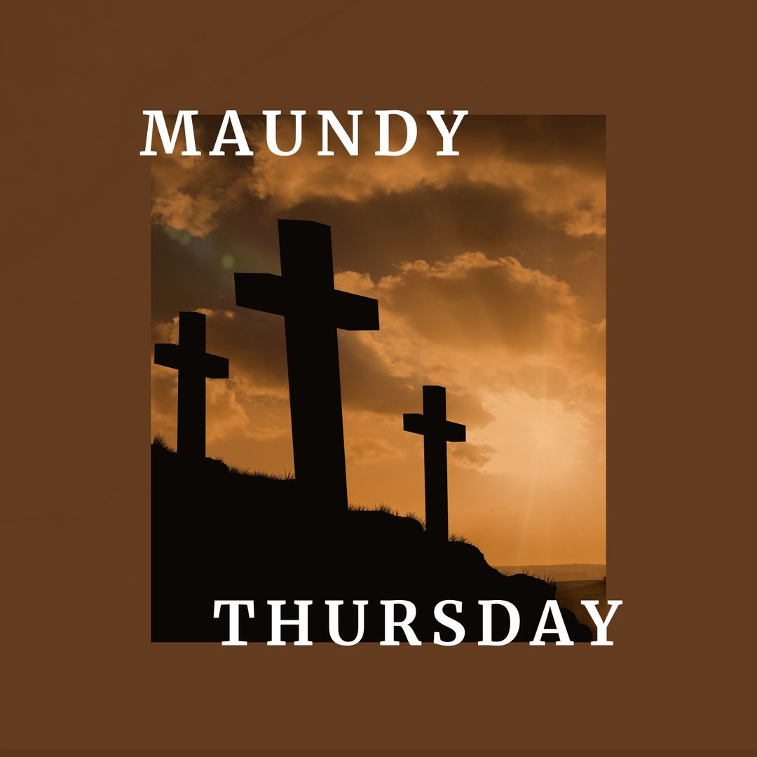 Maundy Thursday Crosses at Sunset with Golden Glow - Download Free Stock Templates Pikwizard.com