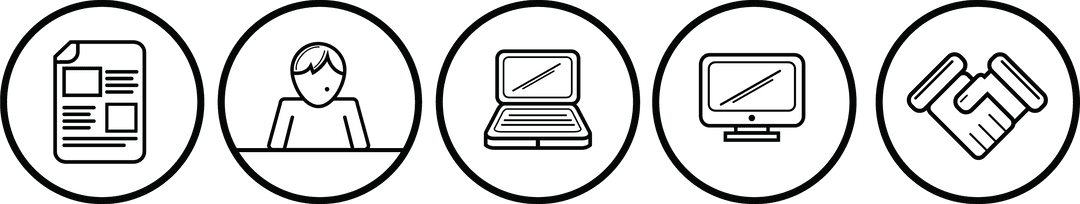 Transparent Vector Icons of Communication on Black Background