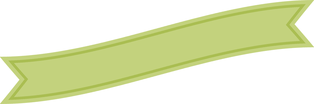 Green Ribbon Banner on Transparent Background for Text Overlay