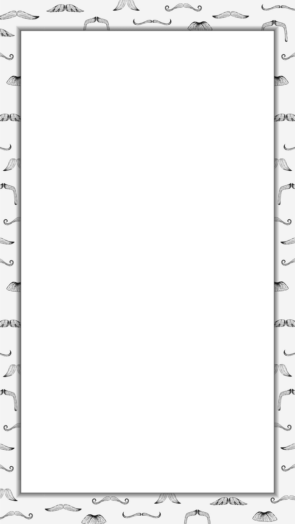 Teal Rectangle Design with Mustache Border on Transparent Background