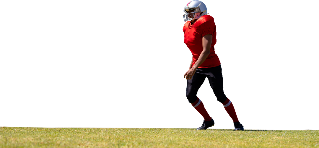 American Football Player Running on Transparent Field Background - Download Free Stock Images Pikwizard.com