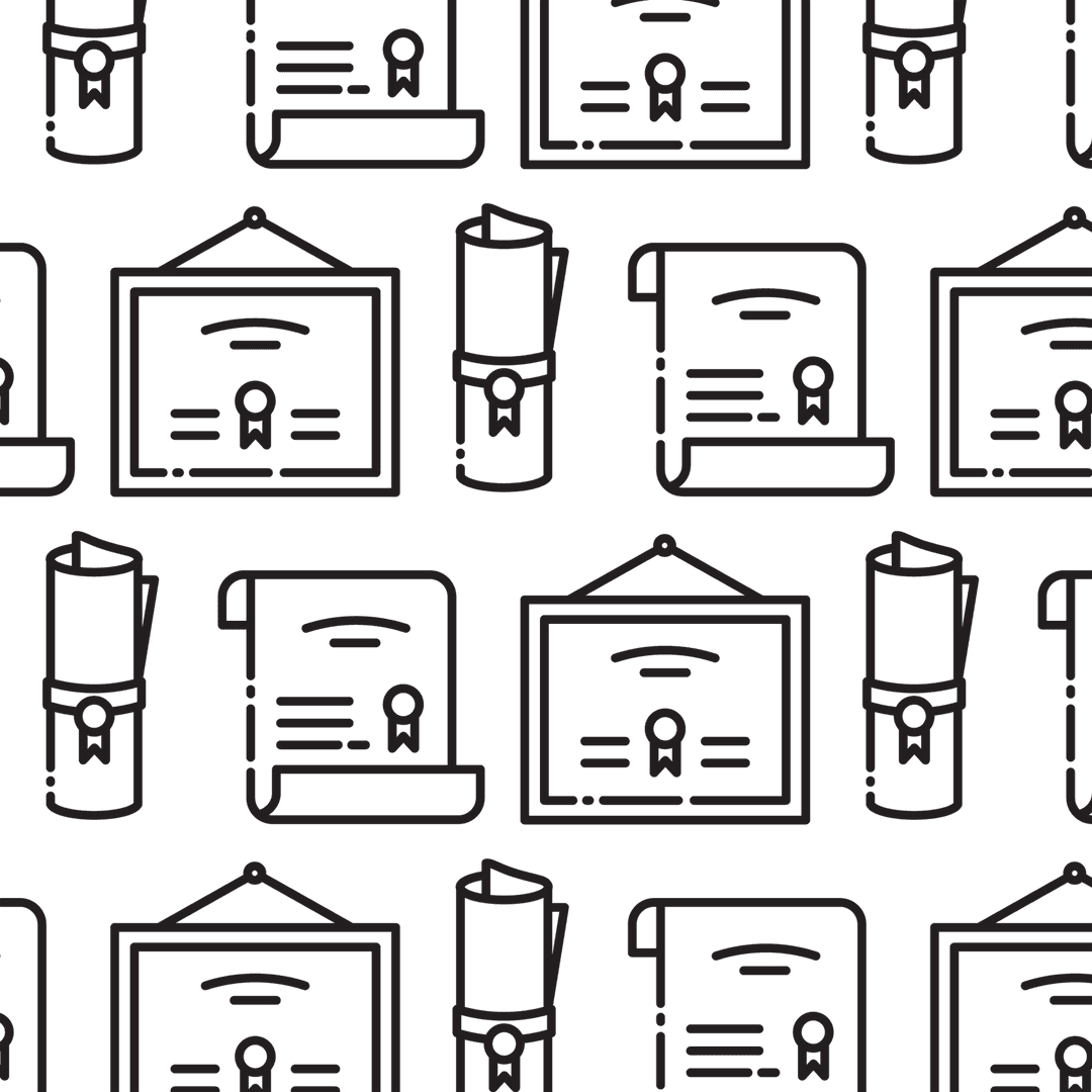 Seamless Transparent Academic Diplomas Pattern for Digital Use