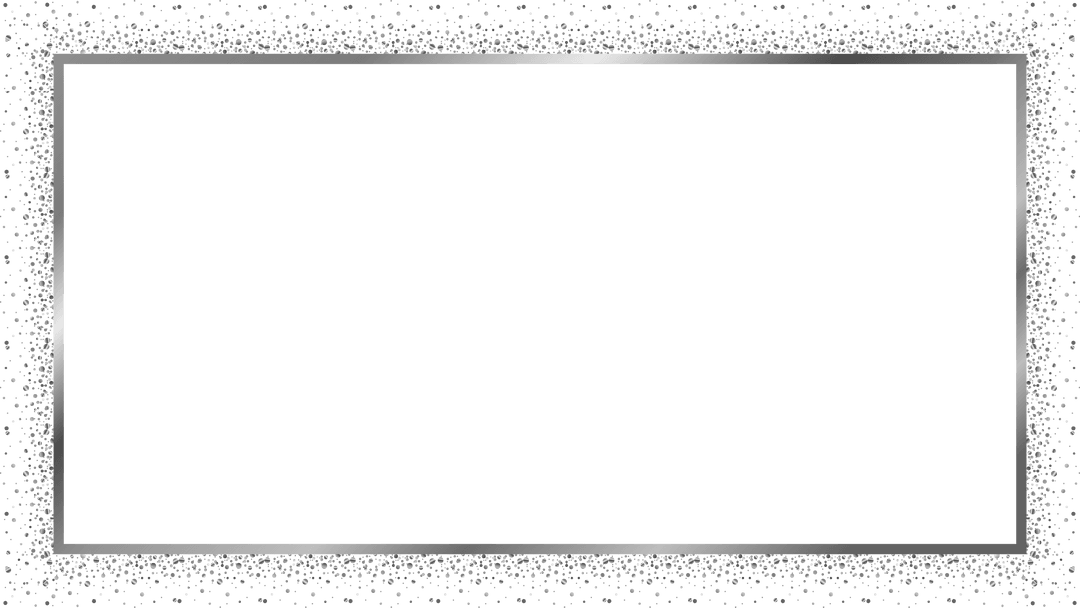 Transparent Silver Rectangle Border with Beveled and Glitter Trim